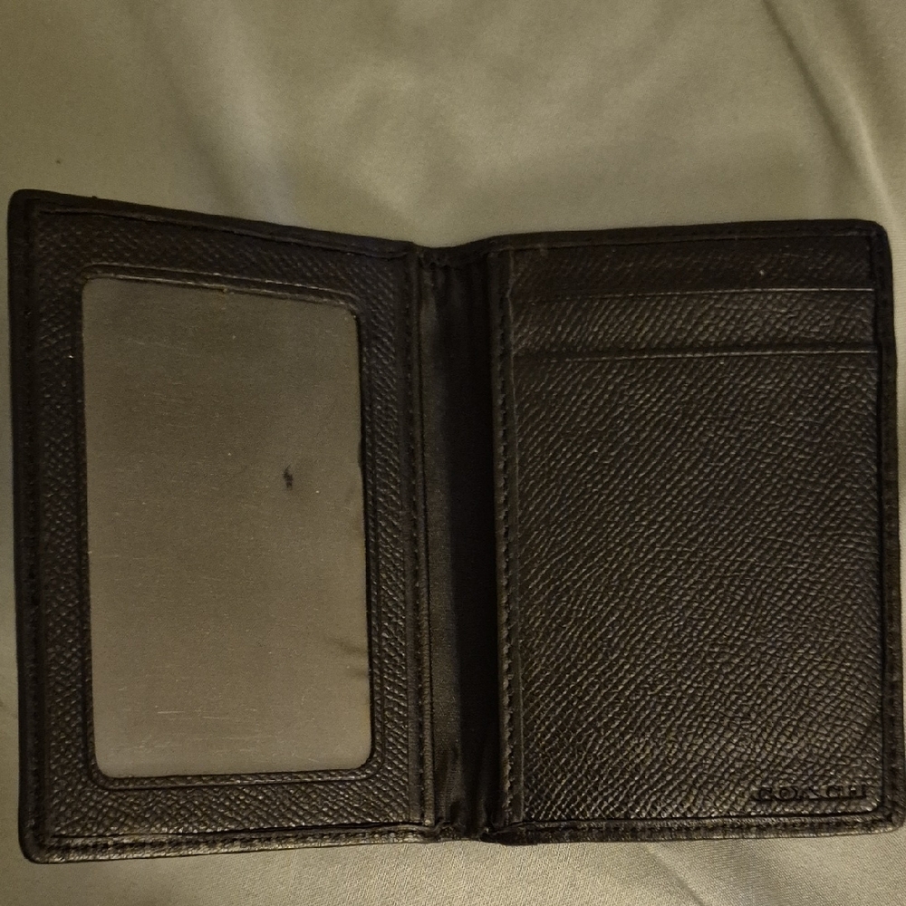 Coach Black Key & Card Holder with Geometric Design - Picture 2 of 3